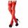 Cottelli - Lace Stockings (Red)  - 5/XL