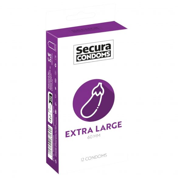 Secura Eggplant - Extra Large Condom - 60mm (12 pack) 