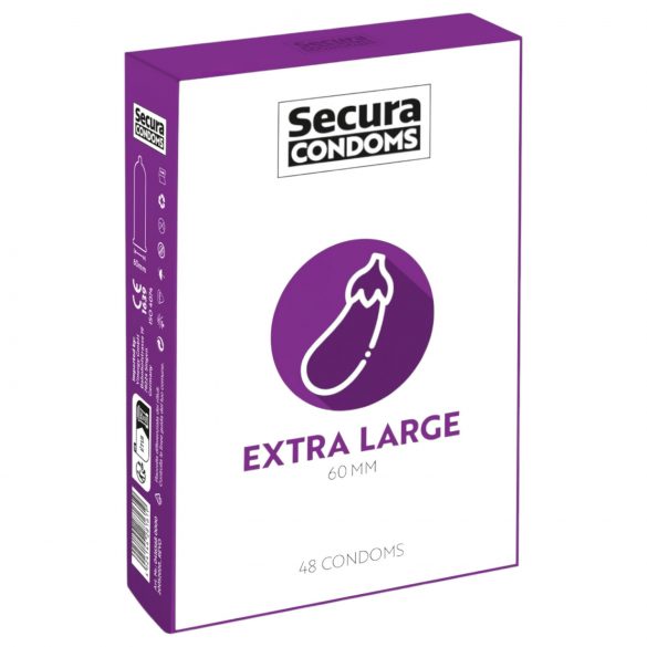 Secura Eggplant - Extra Large Condom - 60mm (48 Pack) 