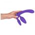 Triple Strapless Strap-On Dildo (Purple) 