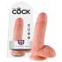 King Cock Ribbed Dildo 7" (18 cm) - Natural 