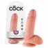 King Cock Ribbed Dildo 7" (18 cm) - Natural 