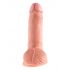 King Cock Ribbed Dildo 7" (18 cm) - Natural 