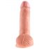 King Cock Ribbed Dildo 7" (18 cm) - Natural 