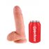 King Cock Ribbed Dildo 7" (18 cm) - Natural 