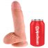 King Cock Ribbed Dildo 7" (18 cm) - Natural 