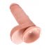 King Cock Ribbed Dildo 7" (18 cm) - Natural 