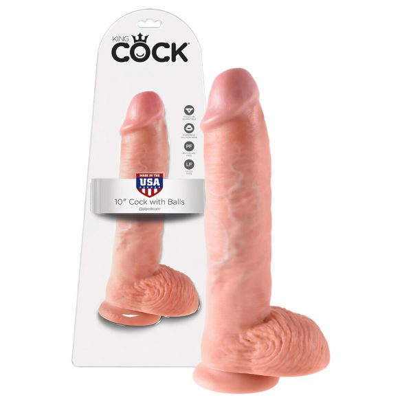 King Cock 10 Inch Large Dildo - Natural 