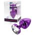 DIOGOL Anni - White Gem Purple Anal Plug (2.5cm)