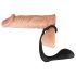 Black Velvet Anal Finger with Penis Ring (Black) 