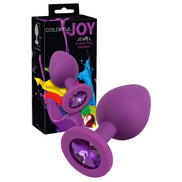 Colorful JOY - Silicone Anal Dildo - Medium (Purple) 