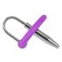 Silicone Glans Ring with Urethral Plug (Purple-Silver) 