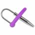 Silicone Glans Ring with Urethral Plug (Purple-Silver) 