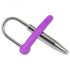 Silicone Glans Ring with Urethral Plug (Purple-Silver) 