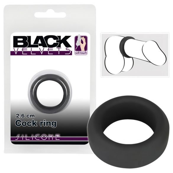 Black Velvet - Thick-Walled Cock Ring (2.6cm) - Black 