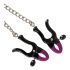 Bad Kitty - Nipple Clamps with Chain (Purple-Black) 