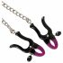 Bad Kitty - Nipple Clamps with Chain (Purple-Black) 