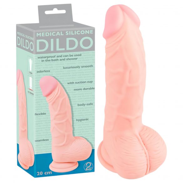 Medical Silicone Dildo (20cm) - Natural 