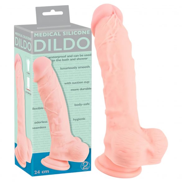 Medical Silicone Dildo (24cm) - Natural 