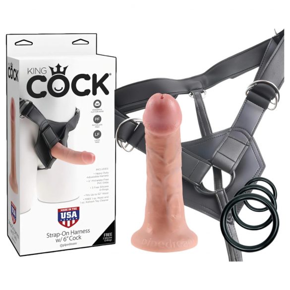 King Cock Strap-on 6 - Attachable Dildo - Natural 