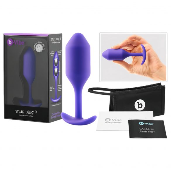 b-vibes Snug Plug 2 Double Bead Anal Dildo (114g) - Purple 