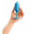 b-vibe Snug Plug 3 - Double Bead Anal Dildo (180g) - Blue 