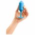 b-vibe Snug Plug 3 - Double Bead Anal Dildo (180g) - Blue 