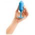 b-vibe Snug Plug 3 - double ball anal plug (180g) - blue