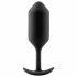 b-vibe Snug Plug 3 - Double Bead Anal Dildo (180g) - Black 