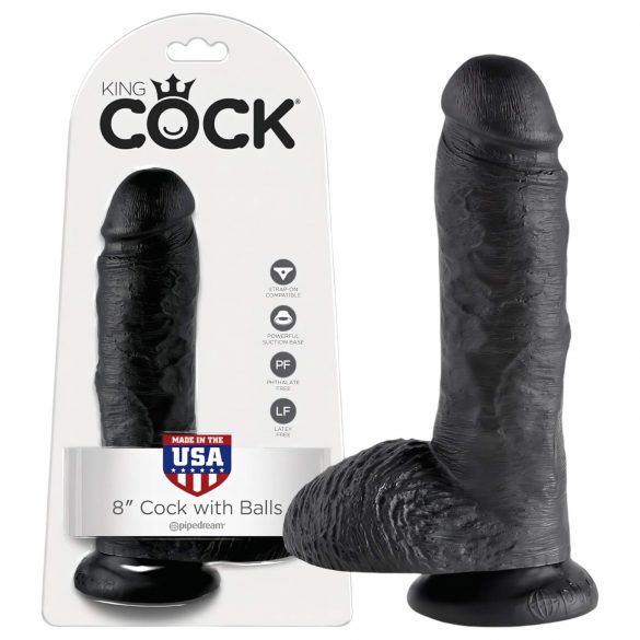 King Cock 8 Ball Dildo (20 cm) - Black