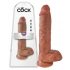 King Cock Large 10-Inch Dildo - Brown 