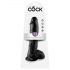 King Cock 10 Balls Dildo (10 inches) - Black