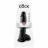 King Cock 10 Balls Dildo (10 inches) - Black