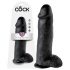 King Cock 12 Large Dildo with Balls (30 cm) - Black