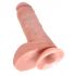 King Cock 8 Inch Dildo with Balls (20 cm) - Natural