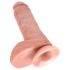 King Cock 8 Inch Dildo with Balls (20 cm) - Natural