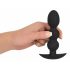 Black Velvet Heavy - 145g Round Anal Dildo (Black) 