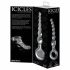 Icicles No. 67 - Beaded Glass Dildo with Grip Ring (Transparent) 