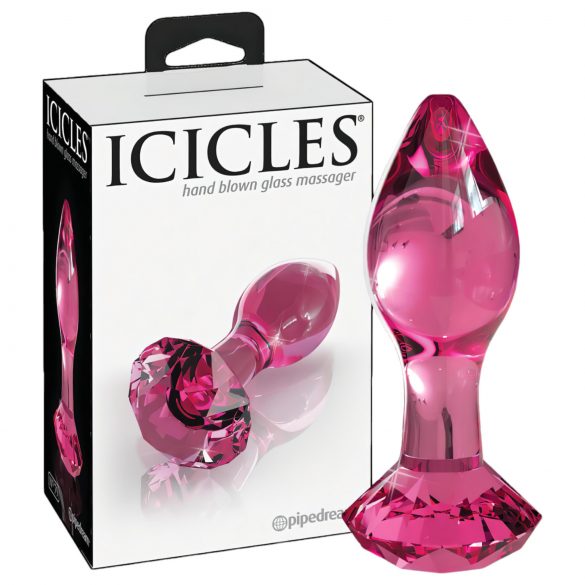 Icicles No. 79 - conical glass anal dildo (pink)