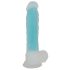 You2Toys Glow in the Dark - Suction Cup Glowing Dildo with Testicles (Blue) 