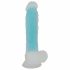 You2Toys Glow in the Dark - Suction Cup Glowing Dildo with Testicles (Blue) 