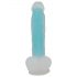 You2Toys Glow in the Dark - Suction Cup Glowing Dildo with Testicles (Blue) 