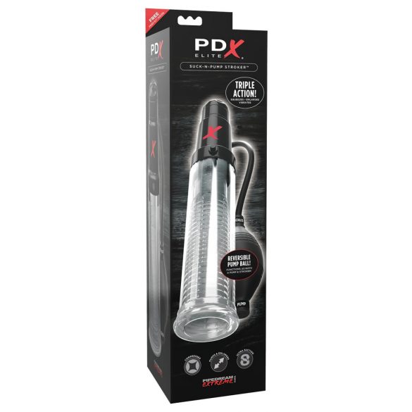 PDX Elite - 2-in-1 Penis Pump and Masturbator (Transparent) 