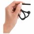 Silicone Glans Ring with Hollow Urethral Rod (Black) 