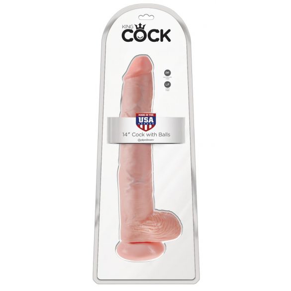 King Cock 14-inch Large Dildo - Natural 