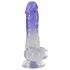 Crystal Clear - Clear Dildo with Suction Cup - 7.7 inch (Transparent-Purple) 