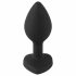 You2Toys Butt Plug - Black Anal Dildo with White Gem 