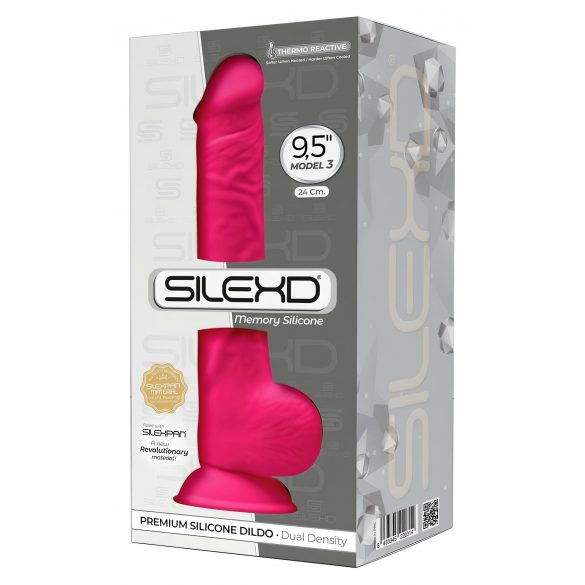 Silexd 9.5 - Malleable Suction Cup Dildo - 24cm (Pink) 