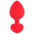 You2Toys Heart-Shaped Anal Plug M with Black Gem - Medium (Red) 