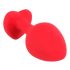 You2Toys Heart-Shaped Anal Plug M with Black Gem - Medium (Red) 